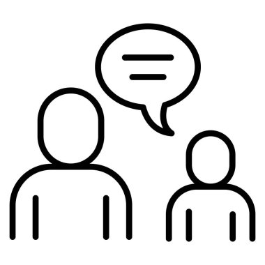 İnce çizgi biçimi Vektör grafik tasarımı için danışmanlık simgesi