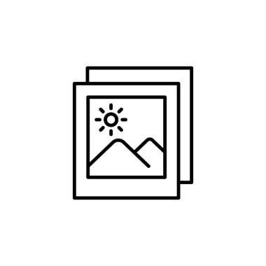 İnce çizgi biçimli resim vektörü çizim tasarımı simgesi