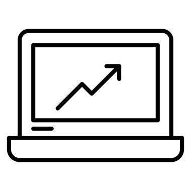 İnce çizgi biçimli dizüstü bilgisayar simgesi Vektör çizimi grafik tasarımı