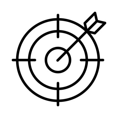 İnce çizgi biçiminde hedef simgesi Vektör çizimi grafik tasarımı