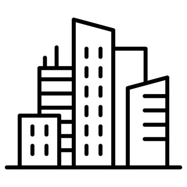 İnce çizgi biçimi Vektör grafik tasarımı ile ofis oluşturma simgesi