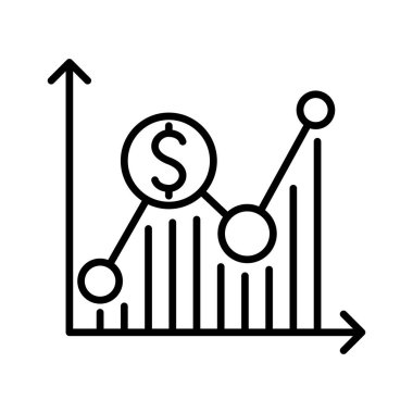 İnce çizgi biçimli vektör grafik tasarımı yatırım simgesi
