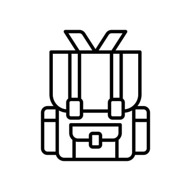 İnce çizgi biçimi vektör çizimi grafik tasarımı ile sırt çantası simgesi