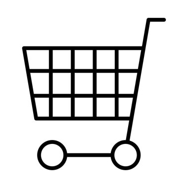 İnce çizgi biçimli Vector grafik tasarımı ile alışveriş arabası simgesi