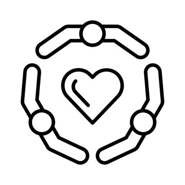 Gönüllü simgesi ince çizgi biçimi Vektör çizim grafik tasarımı