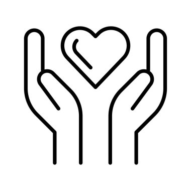 Care icon in thin line style Vector illustration graphic design