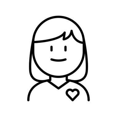 Gönüllü simgesi ince çizgi biçimi Vektör çizim grafik tasarımı