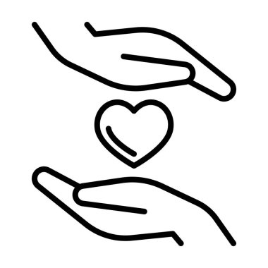 Care icon in thin line style Vector illustration graphic design