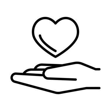 Care icon in thin line style Vector illustration graphic design