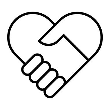 İnce çizgi biçimli vektör grafik tasarımı ile arkadaşlık simgesi