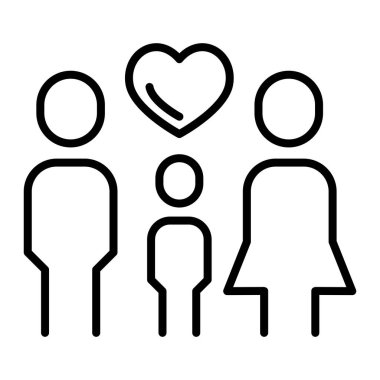 İnce çizgi biçim vektör çizimi grafik tasarımında aile simgesi