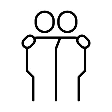 İnce çizgi biçimli vektör grafik tasarımı ile arkadaşlık simgesi