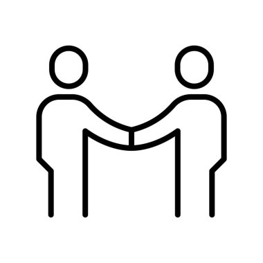 İnce çizgi biçimli vektör grafik tasarımı ile arkadaşlık simgesi