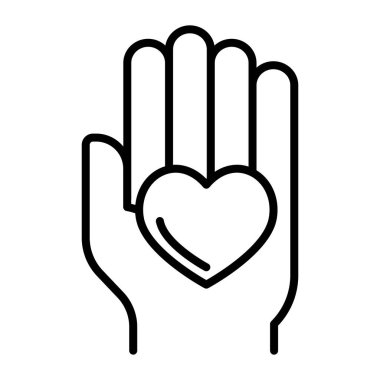 Care icon in thin line style Vector illustration graphic design