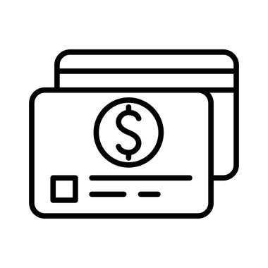 İnce çizgi biçimli Vector grafik tasarımı ile kredi kartı simgesi