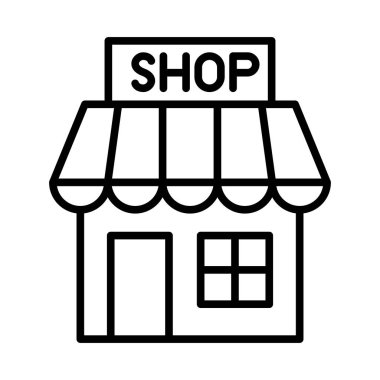 İnce çizgi biçimi Vektör grafik tasarımı ile dükkan simgesi
