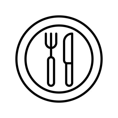 İnce çizgi biçimli yiyecek ikonu Vektör illüstrasyon grafik tasarımı