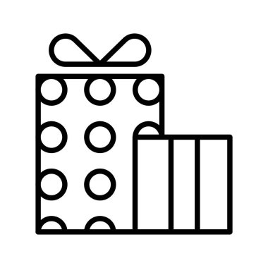 İnce çizgi biçimi Vektör grafik tasarımı ile hediye simgesi