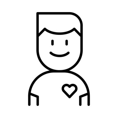 Gönüllü simgesi ince çizgi biçimi Vektör çizim grafik tasarımı