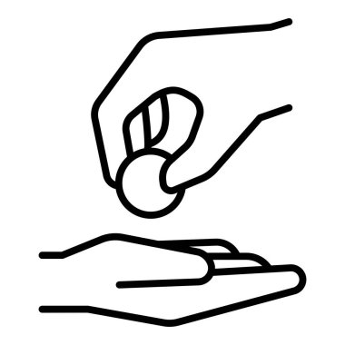 Donation icon in thin line style Vector illustration graphic design