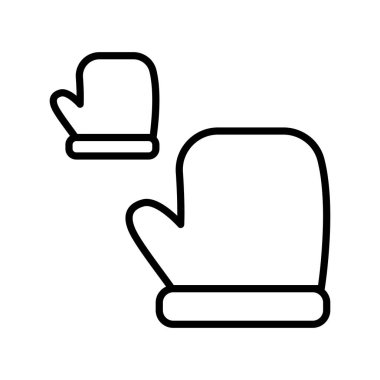 İnce çizgi biçimi Vektör çizimi grafik tasarımı ile eldiven simgesi