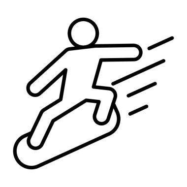 İnce çizgi biçimi Vektör grafik tasarımı ile Snowboard simgesi