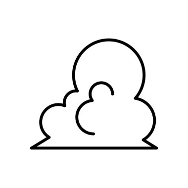 İnce çizgi biçimli bulut vektörü çizimi grafik tasarımı simgesi