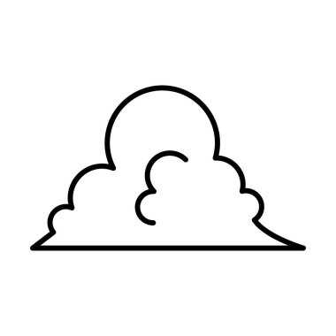 İnce çizgi biçimli bulut vektörü çizimi grafik tasarımı simgesi