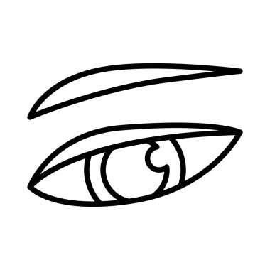 İnce çizgi biçimli göz simgesi Vektör illüstrasyon grafik tasarımı