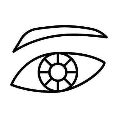 İnce çizgi biçimli göz simgesi Vektör illüstrasyon grafik tasarımı