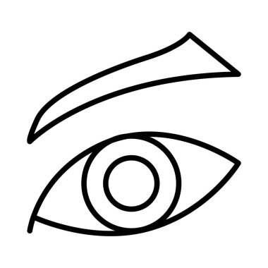 İnce çizgi biçimli göz simgesi Vektör illüstrasyon grafik tasarımı