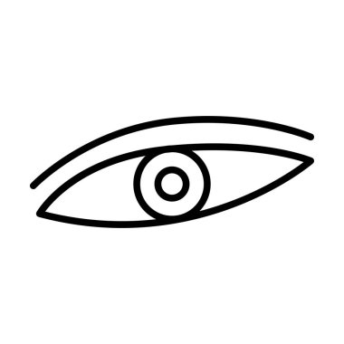 İnce çizgi biçimli göz simgesi Vektör illüstrasyon grafik tasarımı
