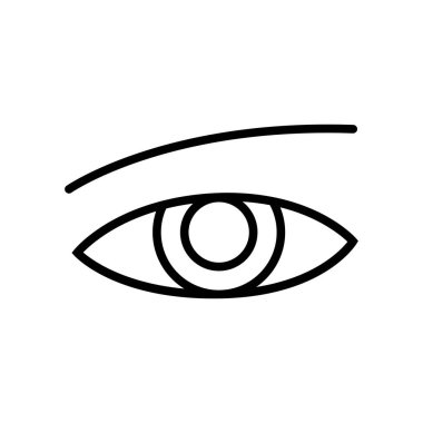 İnce çizgi biçimli göz simgesi Vektör illüstrasyon grafik tasarımı