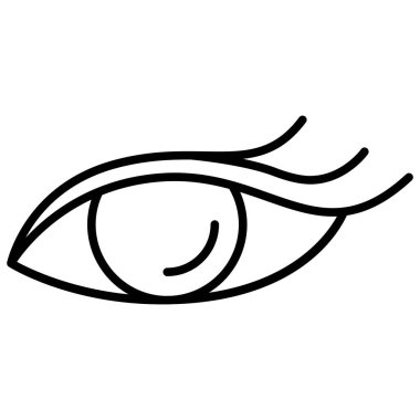 İnce çizgi biçimli göz simgesi Vektör illüstrasyon grafik tasarımı