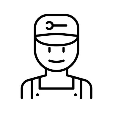 İnce çizgi biçimli mekanik ikon Vektör illüstrasyon grafik tasarımı