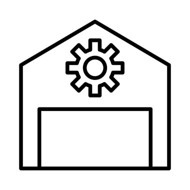 İnce çizgi biçimi Vektör grafik tasarımı ile garaj simgesi