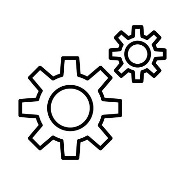 İnce çizgi biçimli Cog simgesi, Vector grafik tasarımı
