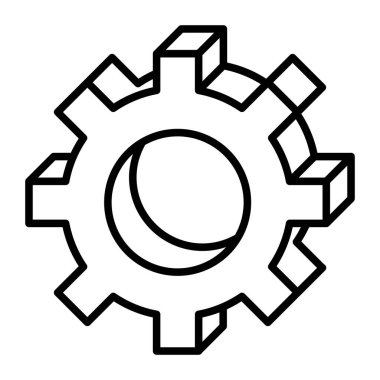 İnce çizgi biçimli Vector grafik tasarımı 3d simgesi