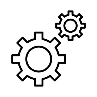 İnce çizgi biçimli Cog simgesi, Vector grafik tasarımı