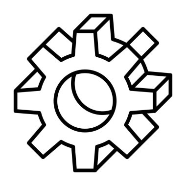İnce çizgi biçimli Cog simgesi, Vector grafik tasarımı
