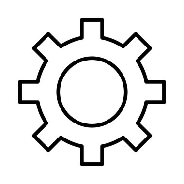 İnce çizgi biçimli Cog simgesi, Vector grafik tasarımı