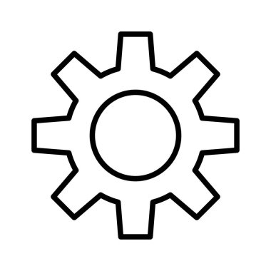 İnce çizgi biçimli Cog simgesi, Vector grafik tasarımı