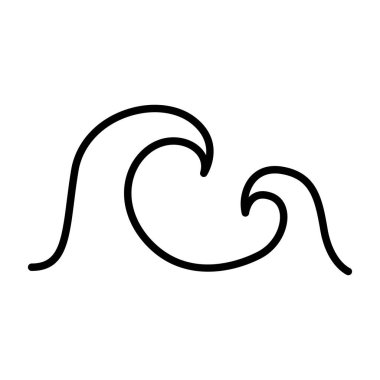 İnce çizgi biçimli tsunami simgesi Vektör grafik tasarımı