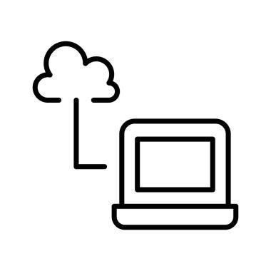 Cloud computing icon in thin line style Vector illustration graphic design
