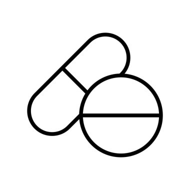 Medication icon in thin line style Vector illustration graphic design