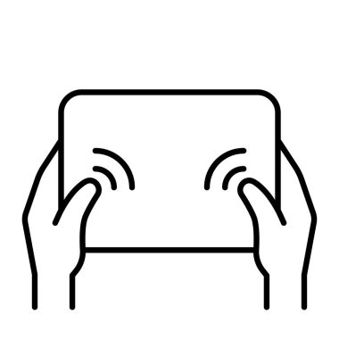 İnce çizgi biçimi Vektör grafik tasarımı tablet simgesi