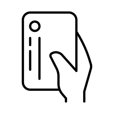 İnce çizgi biçiminde ATM kartı simgesi çizimi grafiksel tasarımı