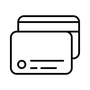 İnce çizgi biçimli Vector grafik tasarımı ile kredi kartı simgesi