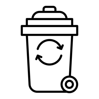 Çöp kutusu simgesi ince satır biçimi Vektör grafik tasarımı