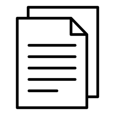 İnce çizgi biçimli Vector grafik tasarımı ile belge, dosya, kağıt simgesi